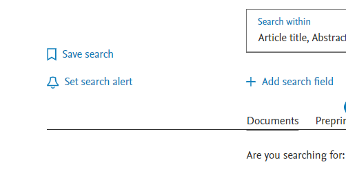 To set your alert up in Scopus, click on the bell icon. You will have to be logged in to set an alert, so set up your account if you haven’t done so already